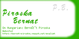 piroska bernat business card